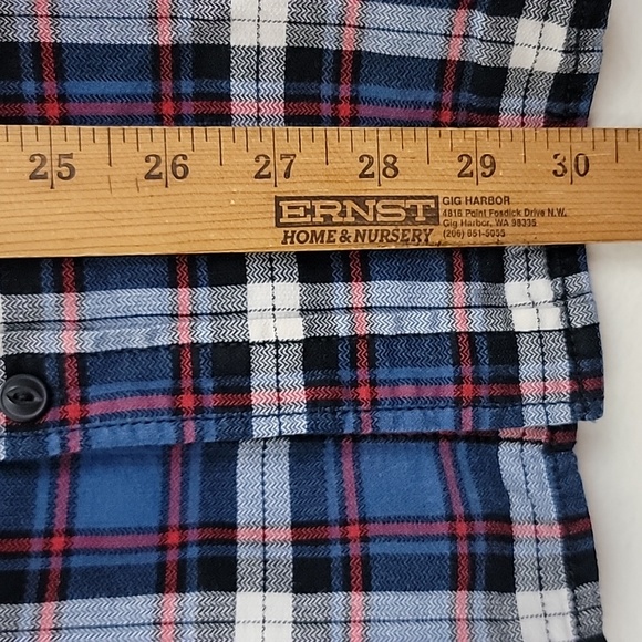 American Rag Blue, Red & White Plaid Cotton Shirt Mens L - Picture 9 of 14